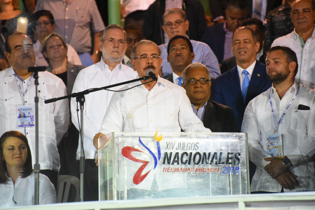 Presidente Medina inaugura los XIV Juegos Hermanas Mirabal